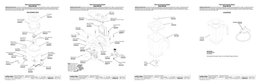 Diagram Diagram and Parts List for HBS1400  Hamilton Beach Blender